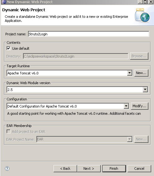 Create a dynamic web project