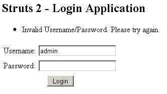 struts 2 login